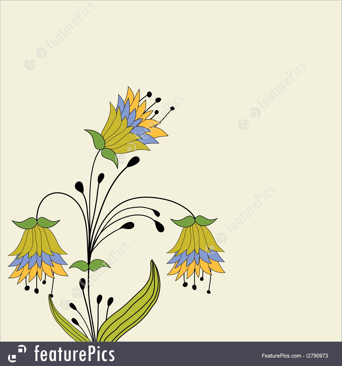 1300x1392 Templates Stylized Flowers Vector