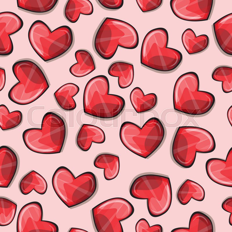 800x800 Seamless Pattern With Stylized Hearts Stock Vector Colourbox