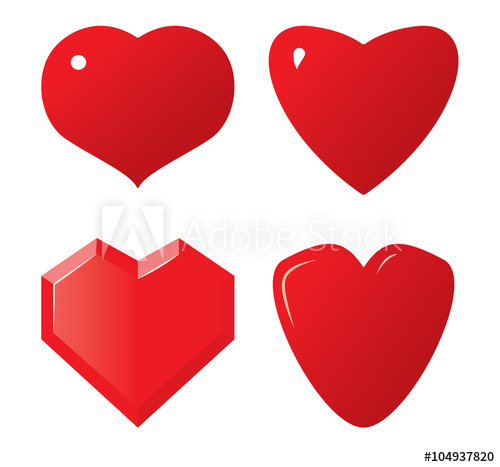 500x467 Set Of Stylized Images Of Hearts Vector Illustration