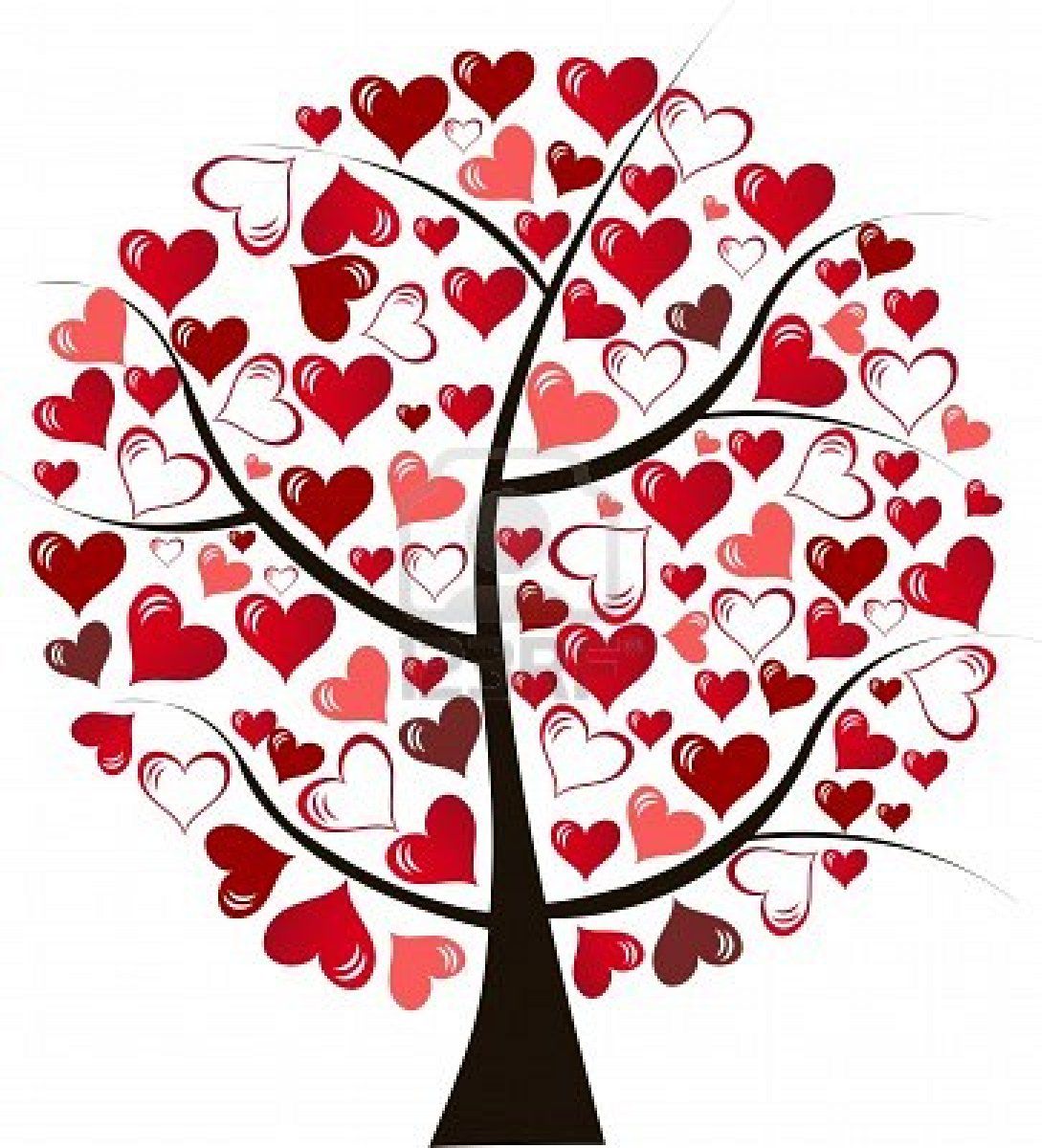 1089x1200 Stock Vector Love My Valentines Illustration, Heart Tree