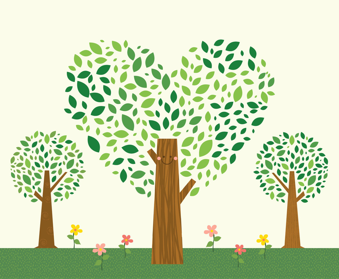 1136x936 Stylized Abstract Heart Vector Tree Vector Art Graphics