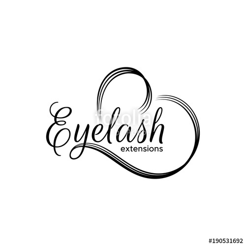 500x500 Eyelash Extension Logo The Lettering And Stylized Heart Vector