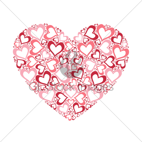 500x500 Stylized Pink Heart Vector Illustration Gl Stock Images