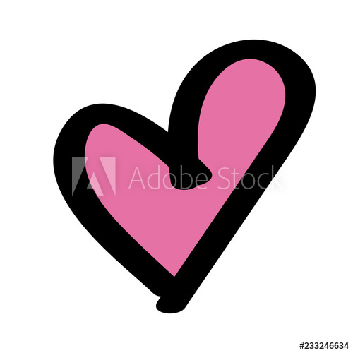 500x500 Stylized Cartoon Heart, Vector