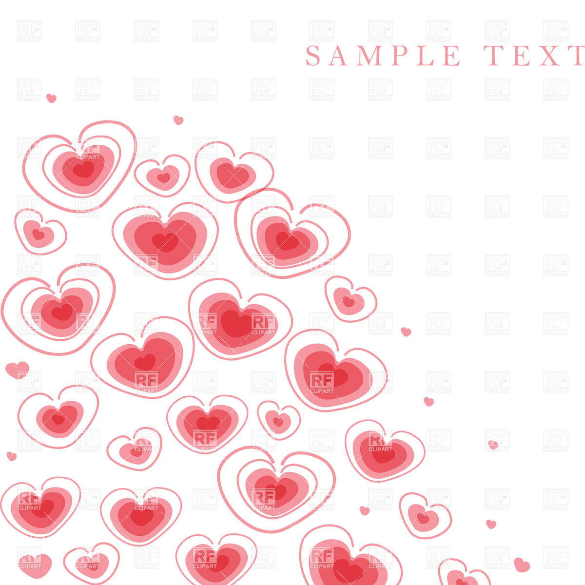 1200x1200 Valentine's Day Greeting Card With Stylized Hearts Vector Image