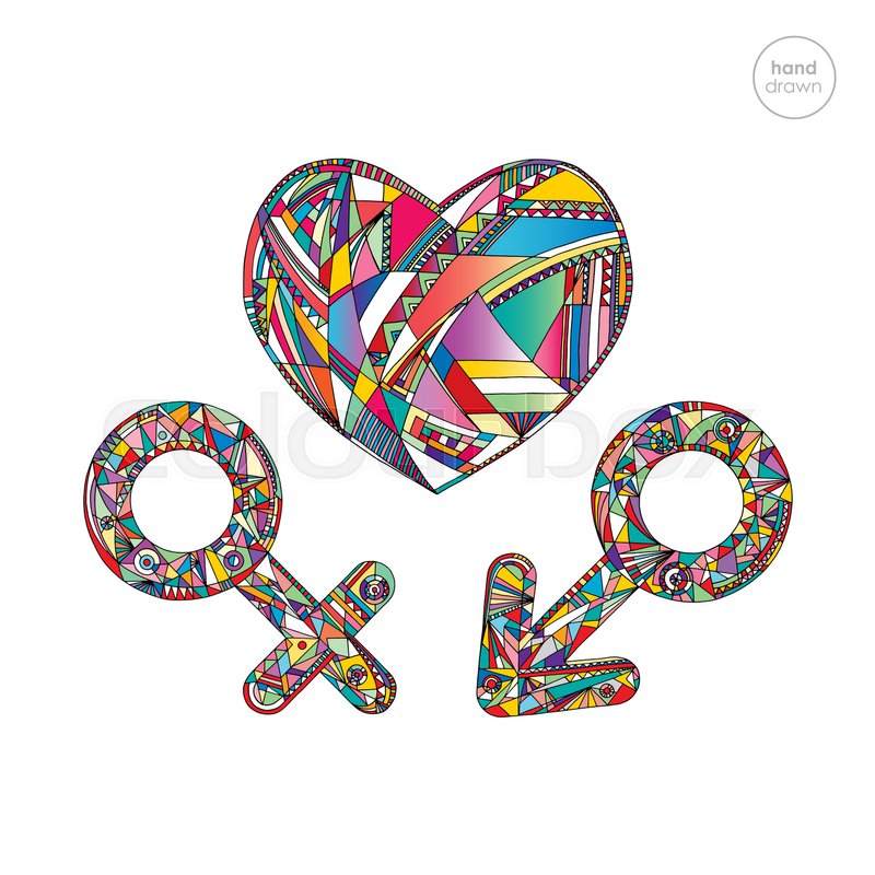 800x800 Male And Female Gender Symbols Set And Stock Vector Colourbox