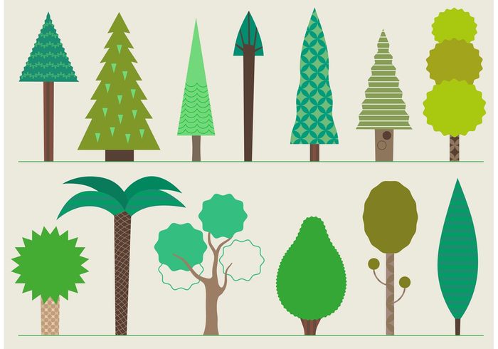 700x490 Set Of Tree Vector Icons