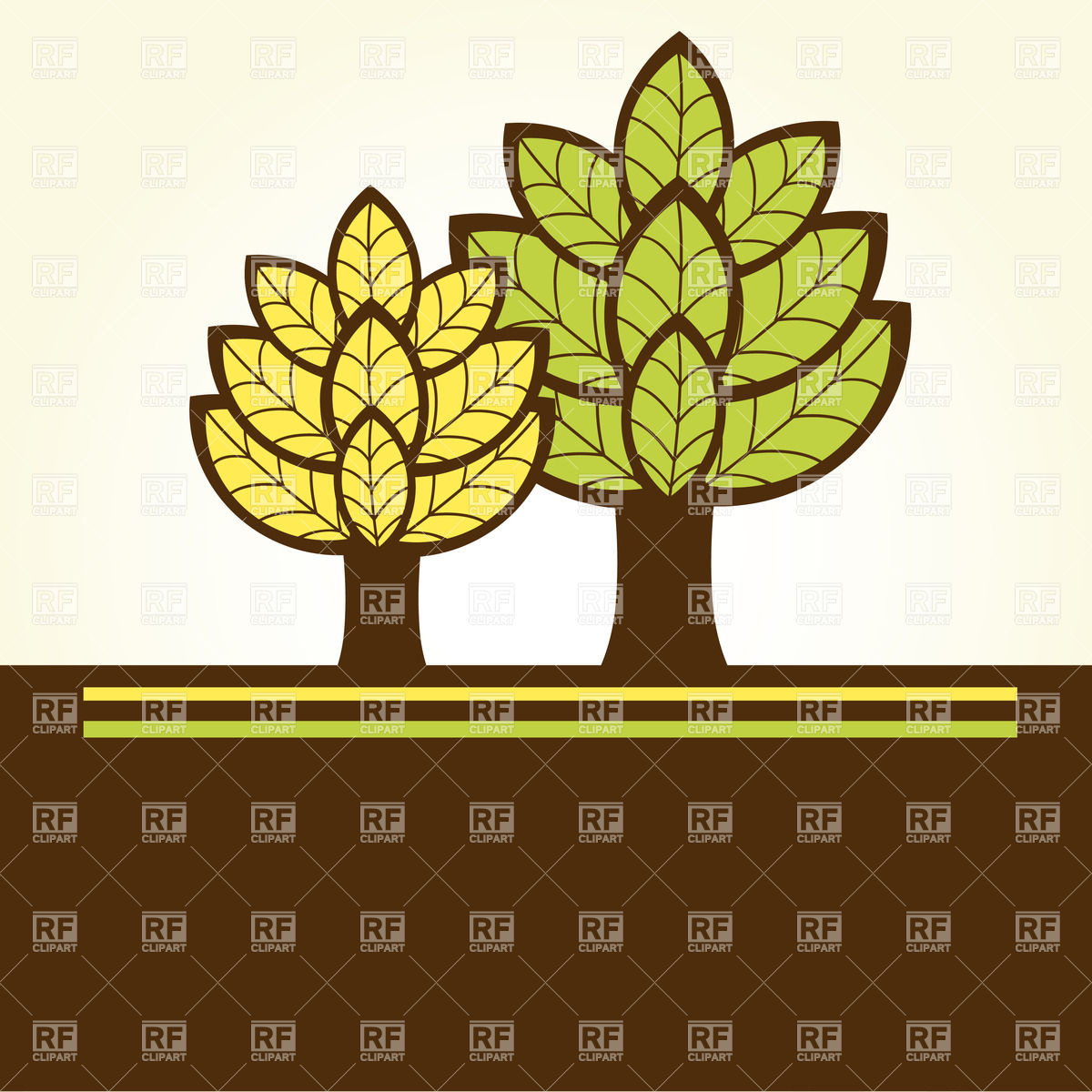 1200x1200 Simple Stylized Tree Vector Image Of Plants And Animals