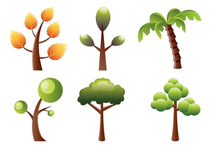 700x490 Stylized Trees Vector Pack