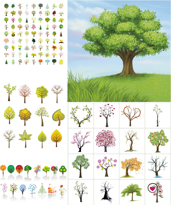 669x800 Stylized Trees Vector Vector Graphics Blog