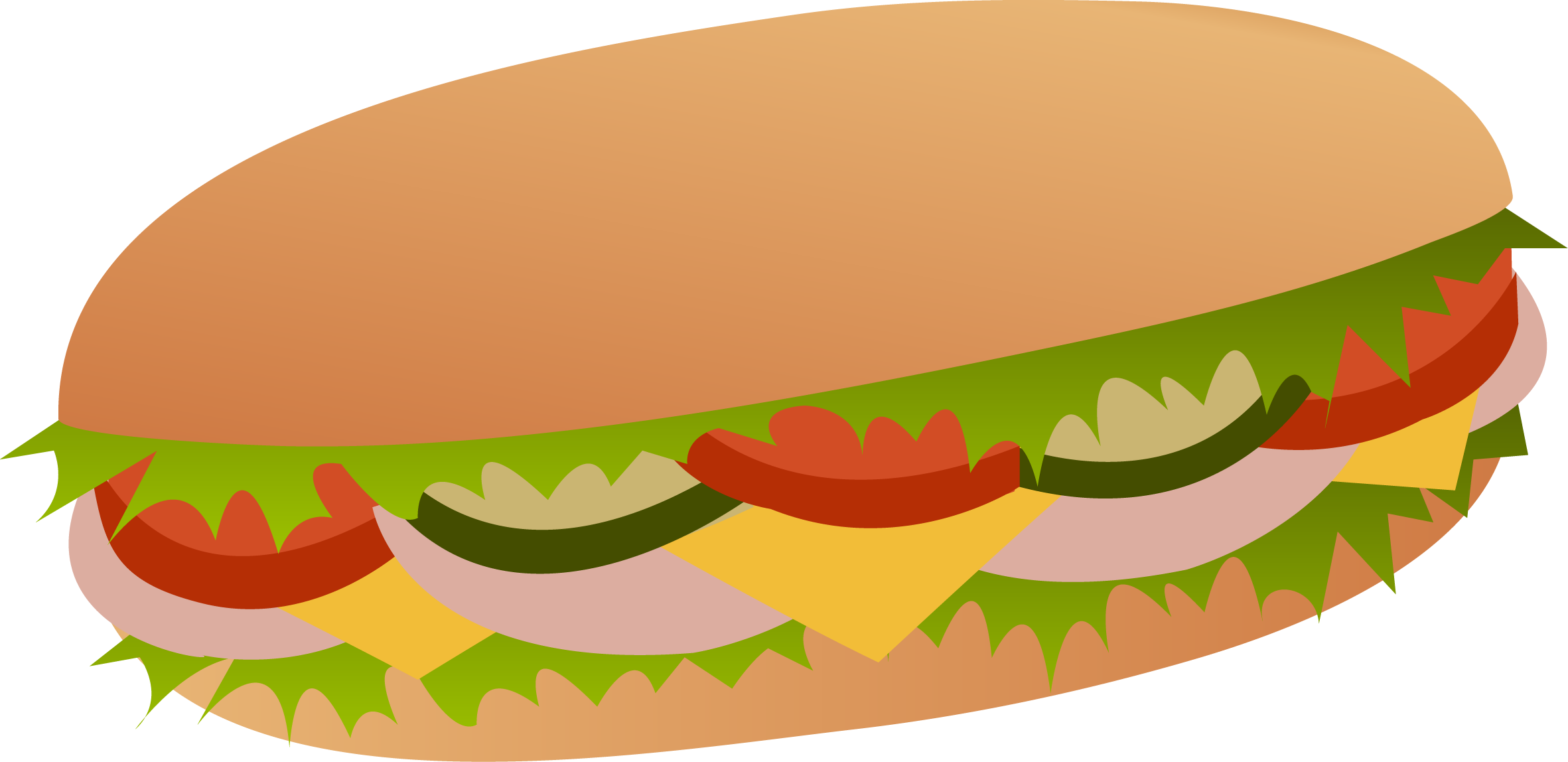 2363x1148 Sub Sandwich Clip Art
