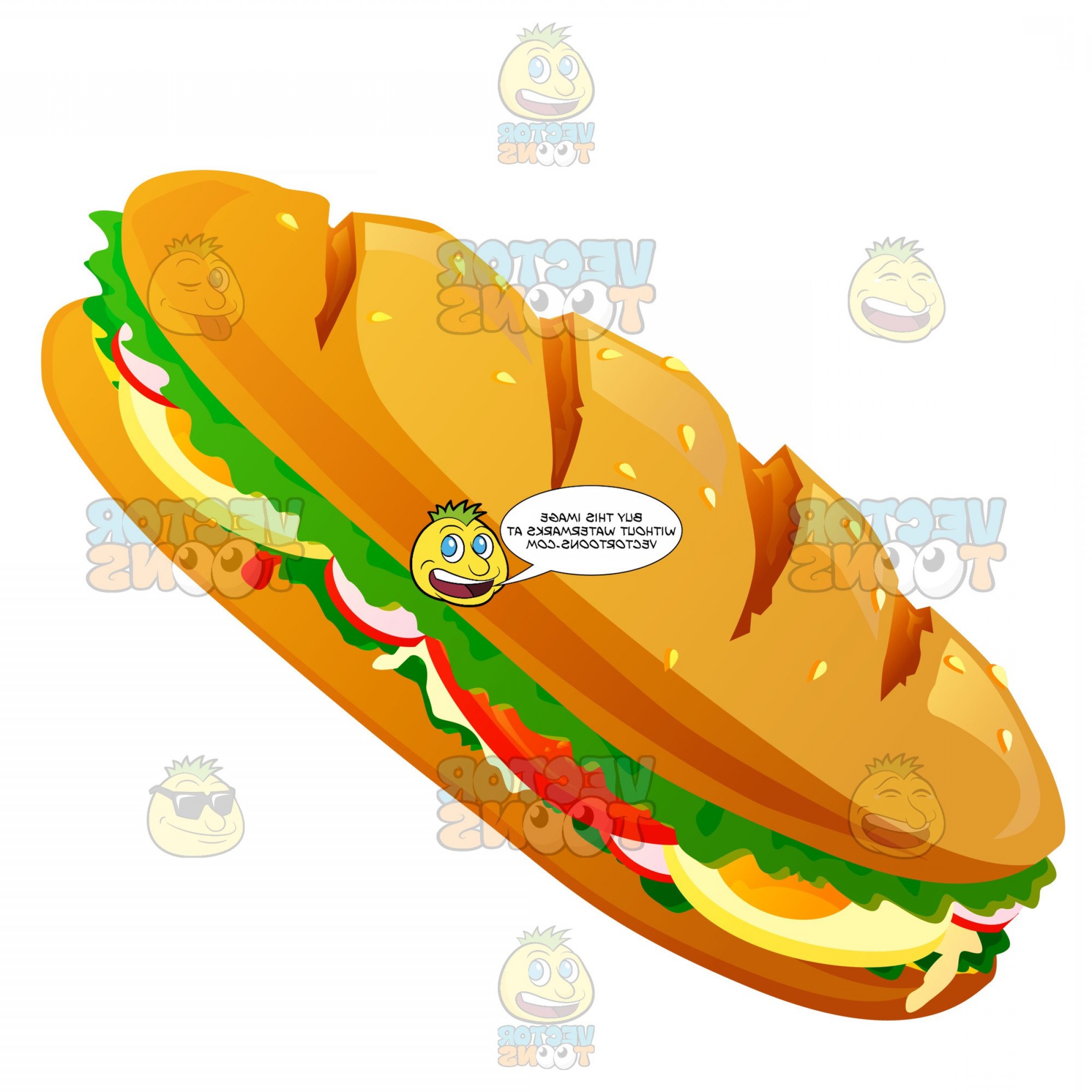 2400x2400 Sub Sandwich Clip Art Vector Geekchicpro