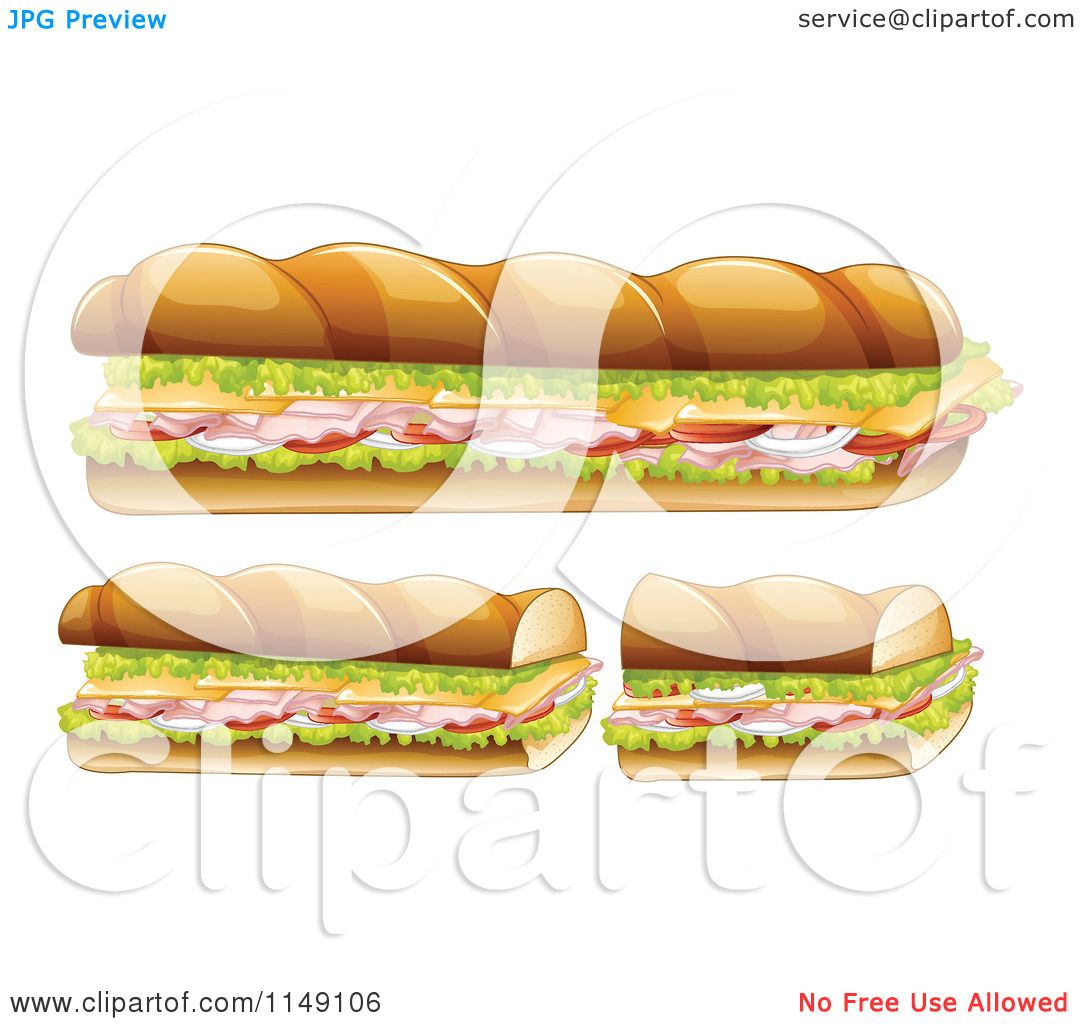 1080x1024 Cartoon Of Sub Sandwiches