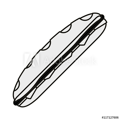 500x500 Flat Design Sub Sandwich Icon Vector Illustration