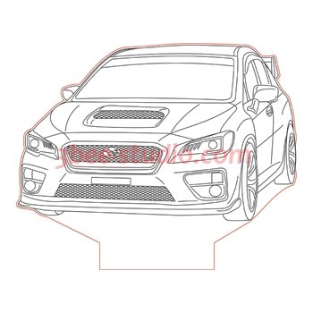 350x350 Subaru Impreza Wrx Sti Illusion Lamp Plan Vector For Cnc