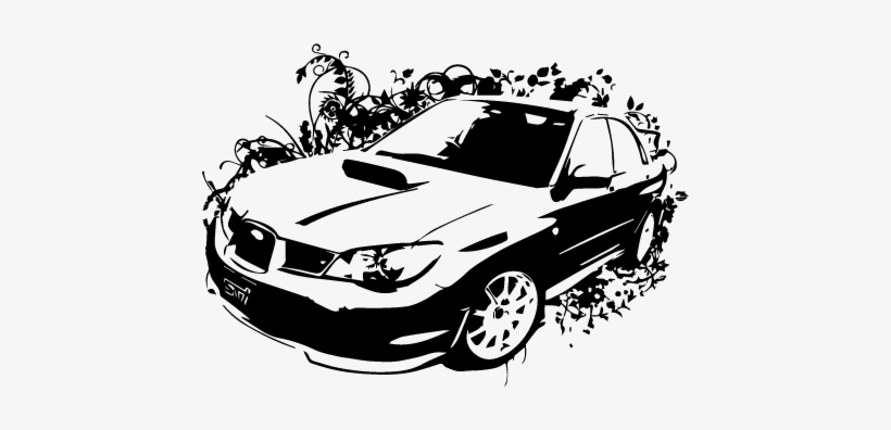 820x396 Subaru Vector Line Drawing Banner Black And White Stock