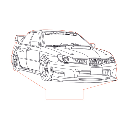 450x450 Subaru Car Illusion Lamp Plan Vector For Cnc