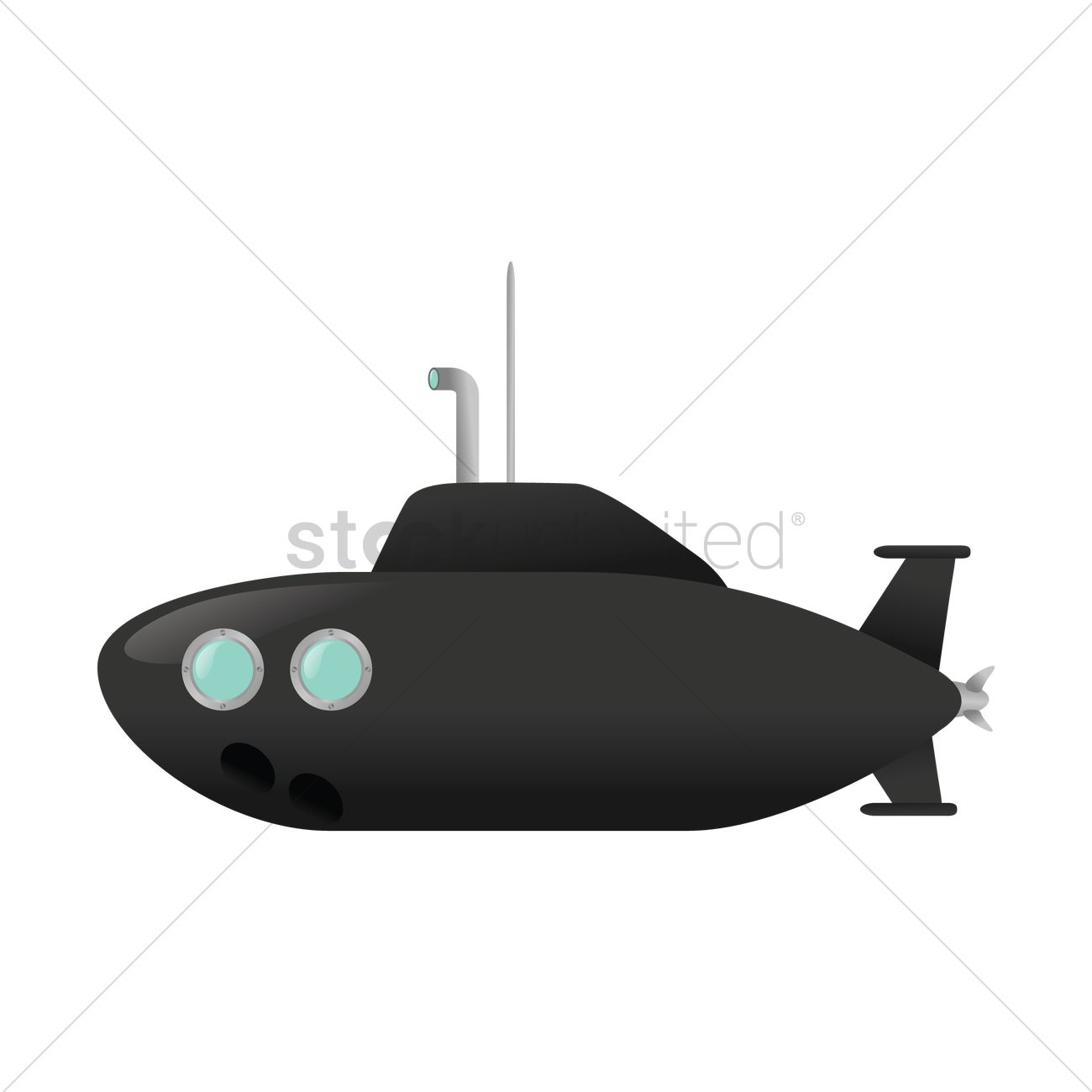 1300x1300 Submarine Vector Image