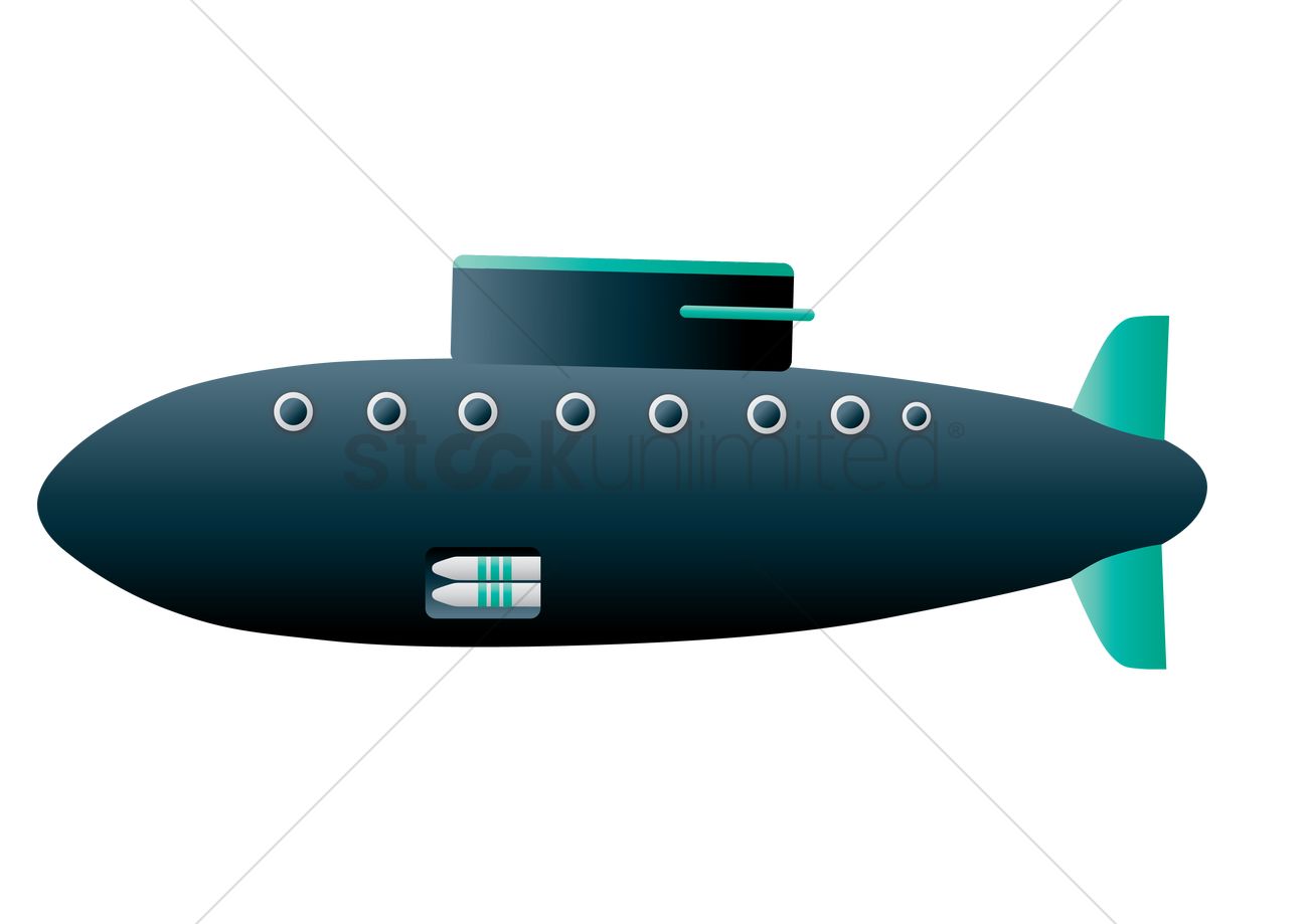 1300x919 Submarine Vector Image