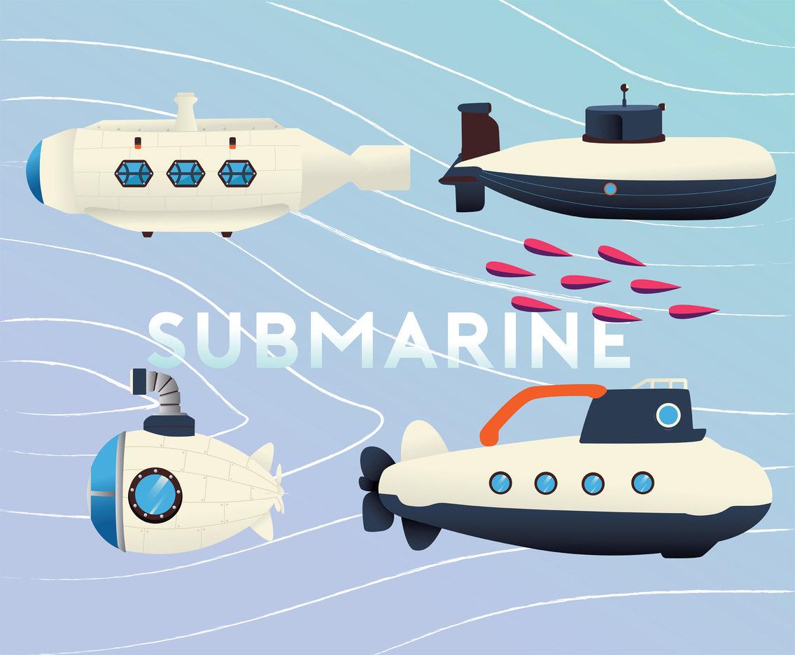 1136x936 Submarine Vector Pack Vector Art Graphics