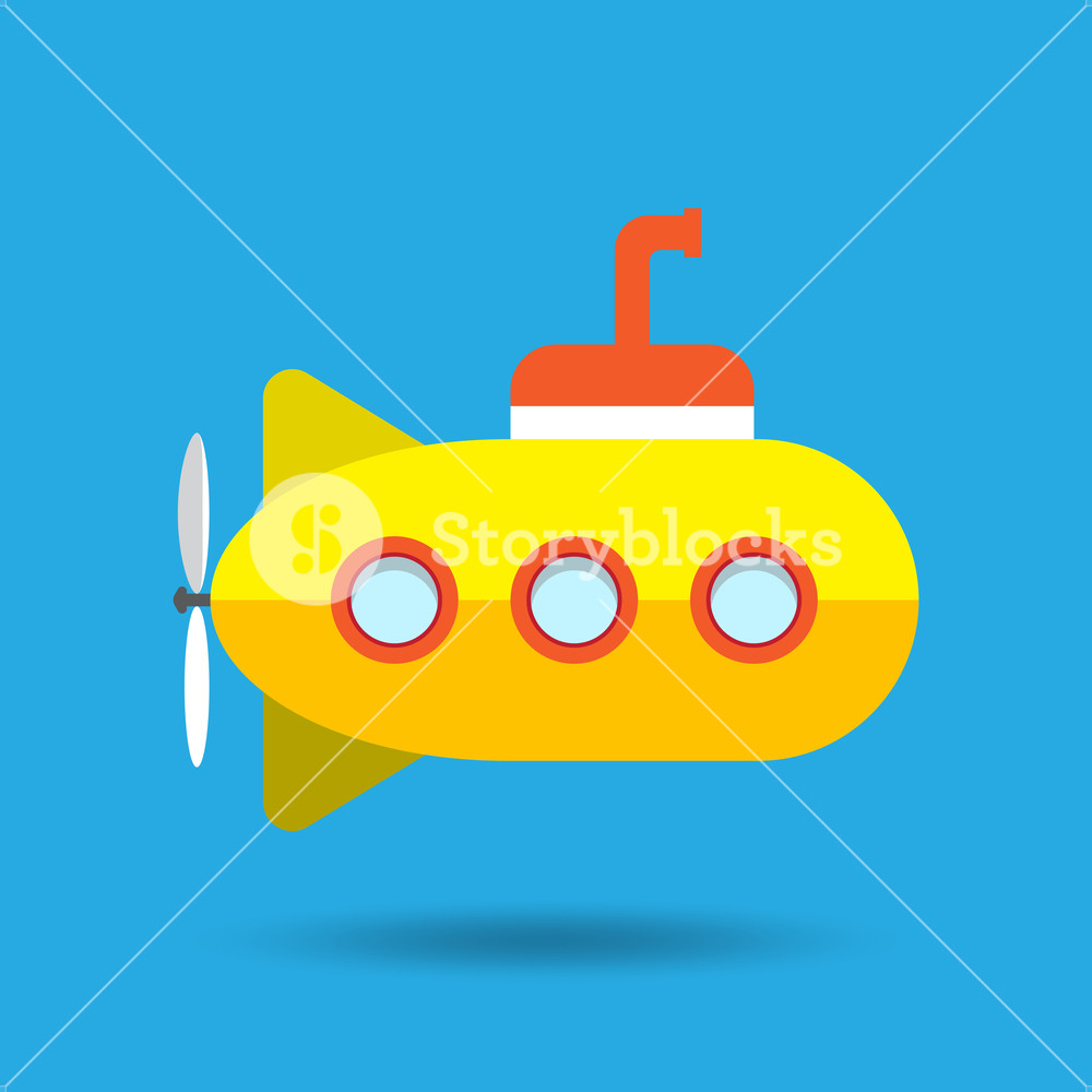 1000x1000 Yellow Submarine Vector Illustration Royalty Free Stock Image