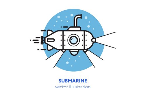 500x300 Download Submarine Vector Illustration