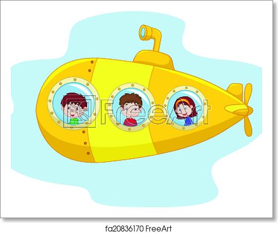 560x470 Free Art Print Of Cartoon Yellow Submarine Vector Illustration