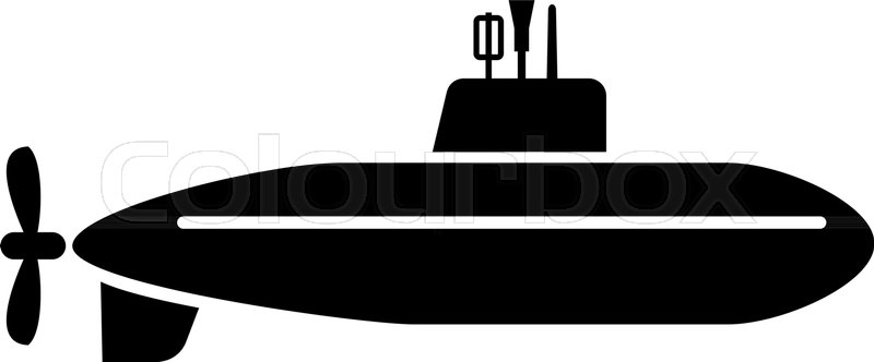 800x332 Large Submarine Icon Simple Stock Vector Colourbox