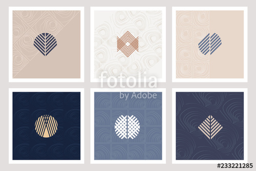 500x334 Set Of Six Elegant Geometric Logo Shapes In Abstract Forms