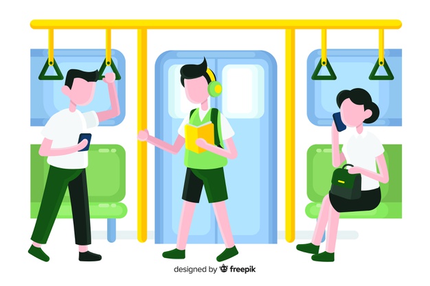 626x417 People On The Subway Vector Free Download