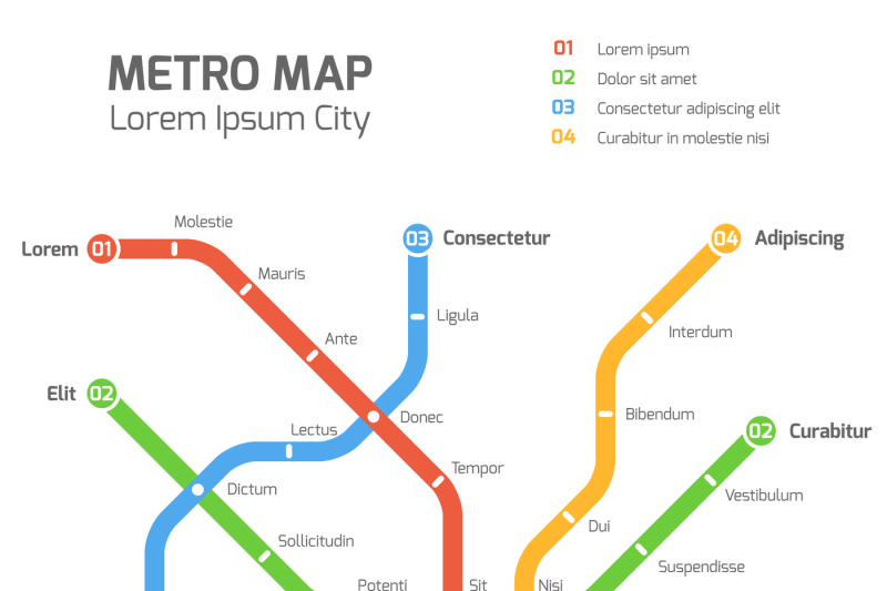 800x533 Subway Vector Map Template City Metro Transportation Scheme
