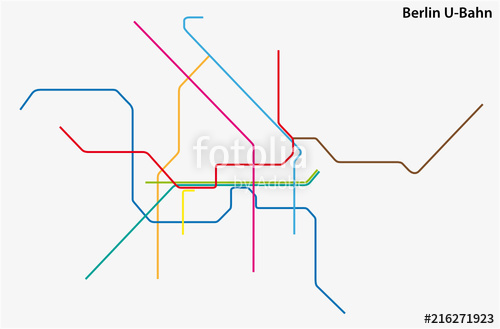 500x329 Colored Subway Vector Map Of Berlin, Germany Stock Image