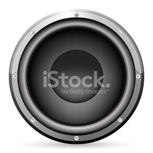 300x300 Vector Illustration Of Powerful Subwoofer Speaker Isolated On W