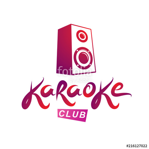 500x500 Karaoke Club Emblem Composed Using Subwoofer Vector Illustration