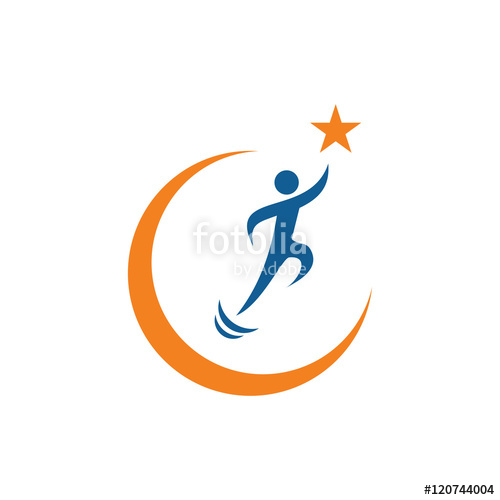 500x500 Jumping To Success Logo Image Vector Icon Stock Image And Royalty