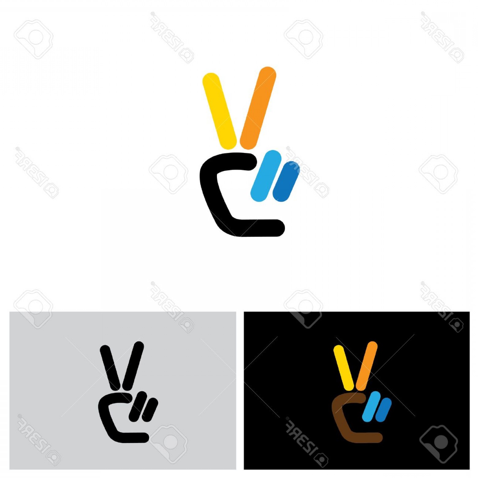 1560x1560 Photostock Vector V Hand Victory Symbol Vector Logo Icon This Icon