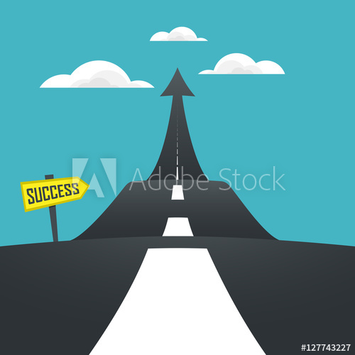 500x500 Concept Of The Road To Success Vector Illustrator