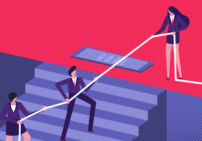 700x490 Manager Leading Team To Success Vector Flat Illustration