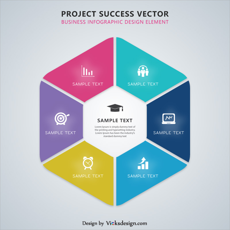 800x800 Project Success Vector, Business Info Graphics Design Element