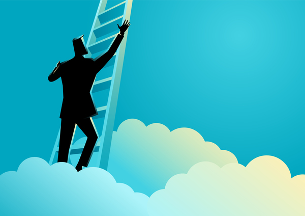 600x424 Businessman Silhouette Ladder To Success Vector Free Download