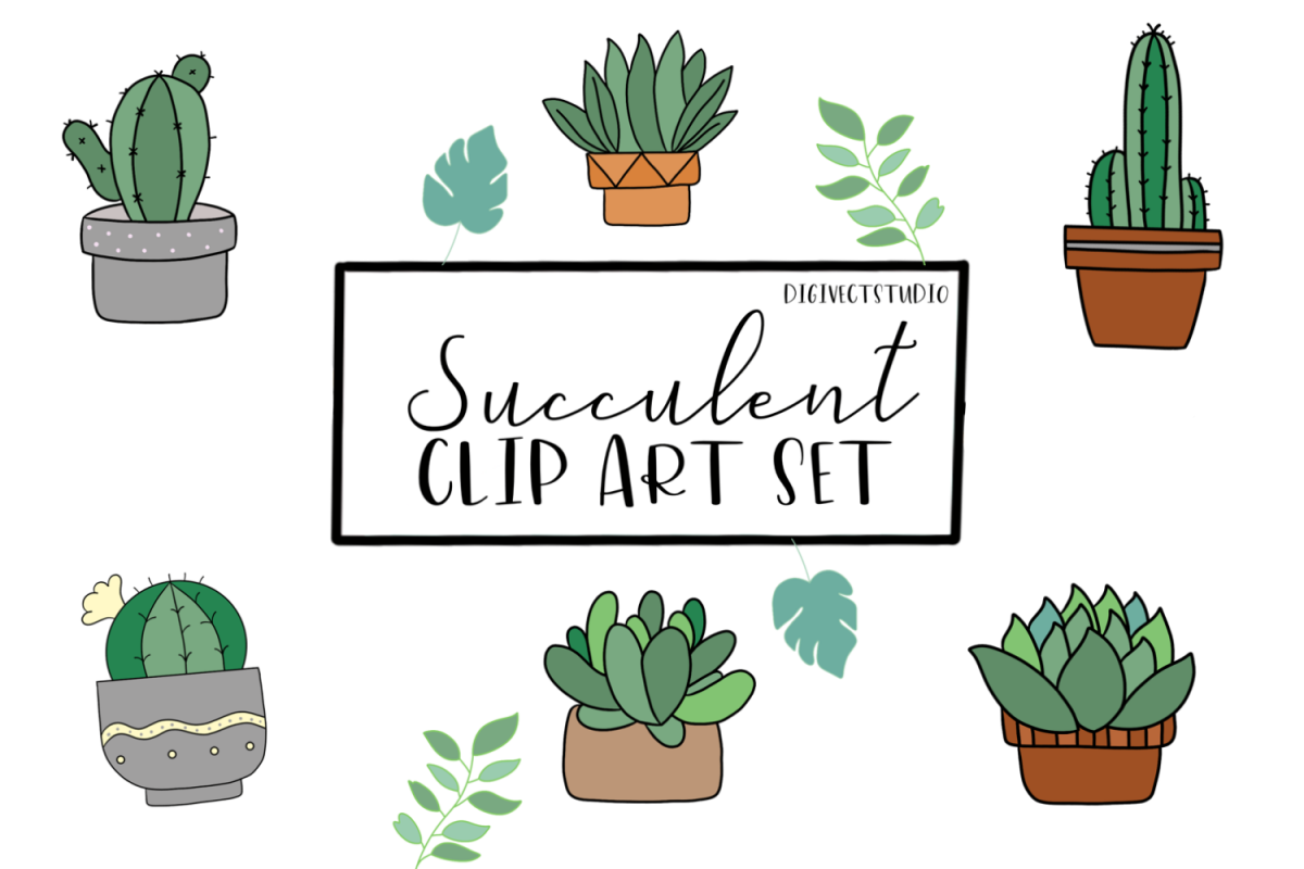 1200x800 Succulent Vector Clip Art