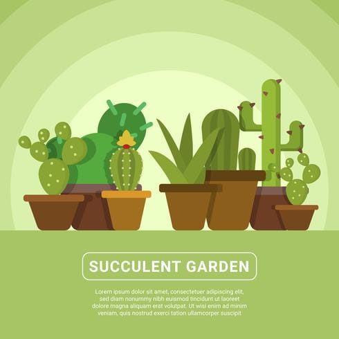 490x490 Flat Succulent Vector Illustration Free