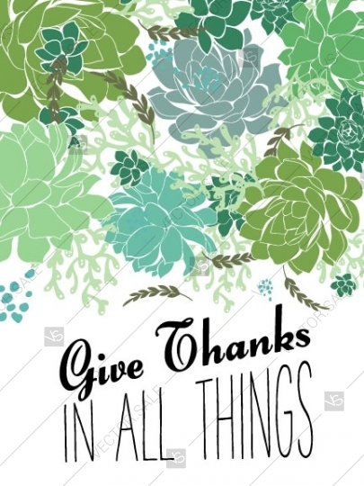 405x540 Give Thanks In All Things Thanksgiving Print Poster Succulent