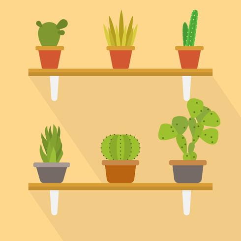 490x490 Flat Succulent Vector Illustration Free