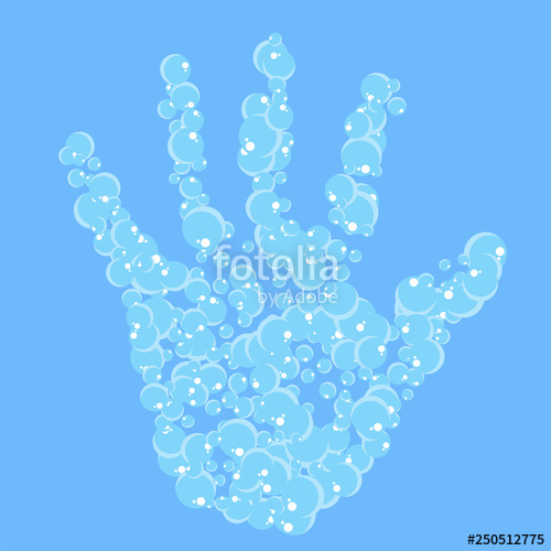 500x500 Bunch Of Fives With Flying Bubbles Of Soap Suds Flat Vector Stock