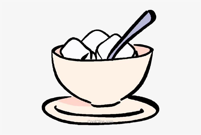 820x550 Sugar Cubes In A Bowl Royalty Free Vector Clip Art