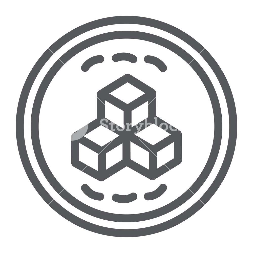 1000x1000 Sugar Line Icon, Food And Sweet, Sugar Cubes Sign, Vector Graphics