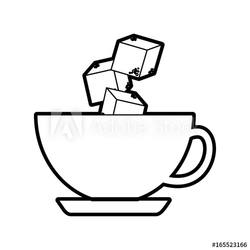 500x500 Coffee Cup Iwith Sugar Cubes Vector Illustration Design