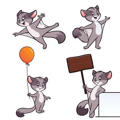 416x416 Sugar Glider Clip Art, Vector Image Illustrations Sugar Glider