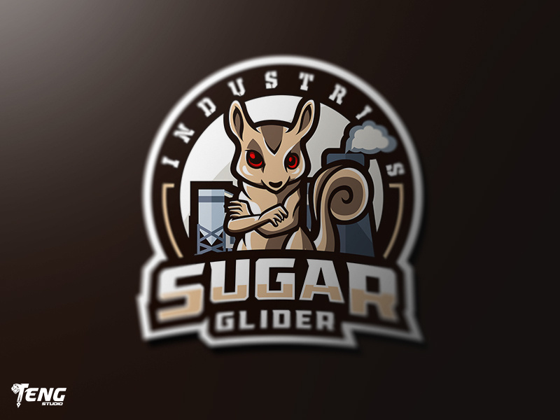 800x600 Sugar Glider Esport Mascot Character Vector